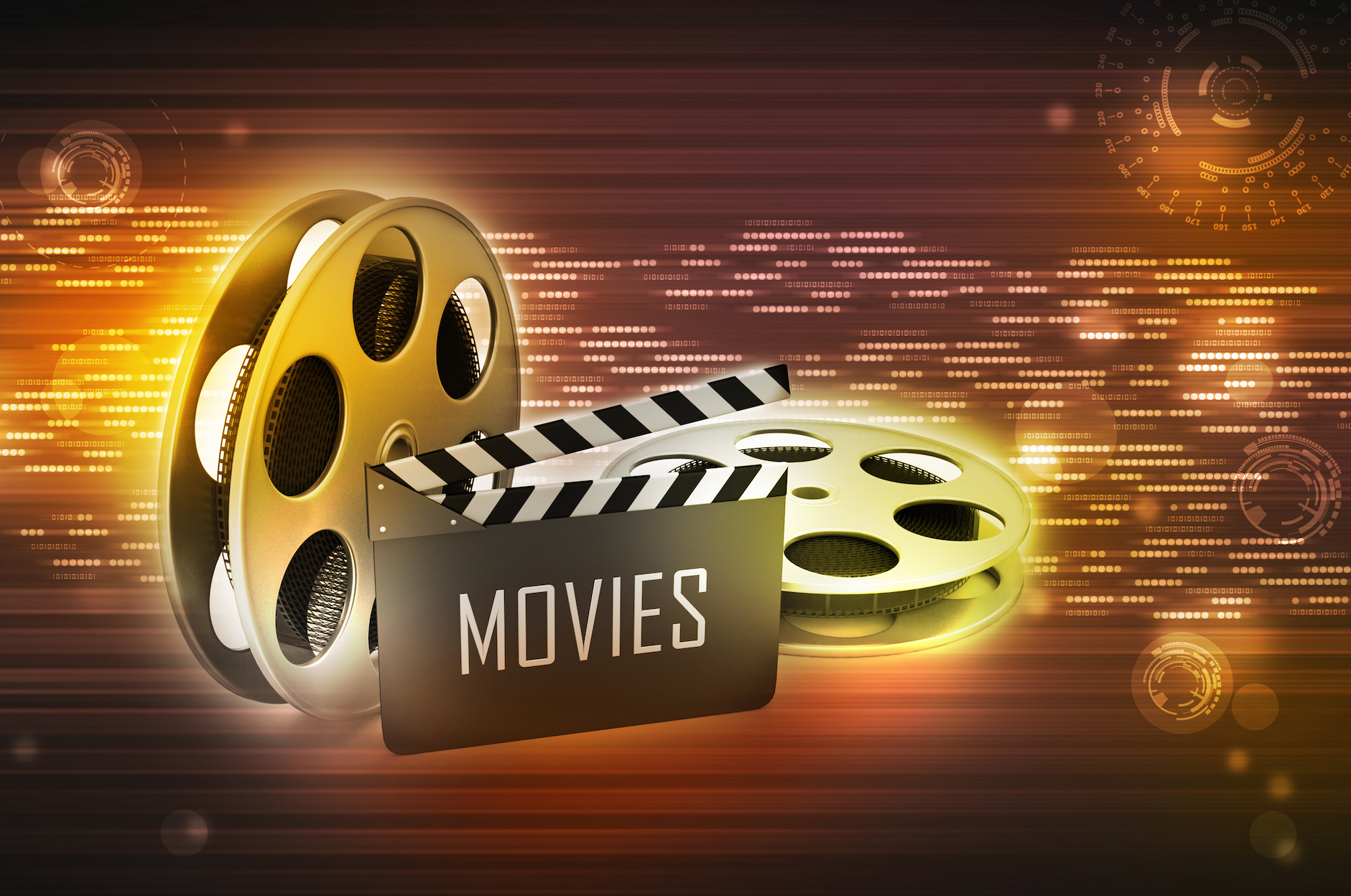 editing video Movies reels orange