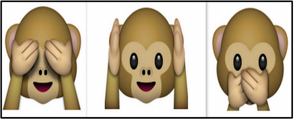 3 monkey emojis
