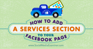 Services section on your Facebook page