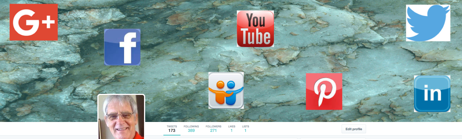 social media sites Twitter header & profile picture