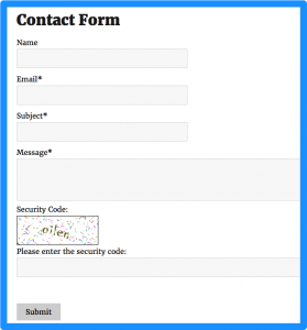 Contact form blue